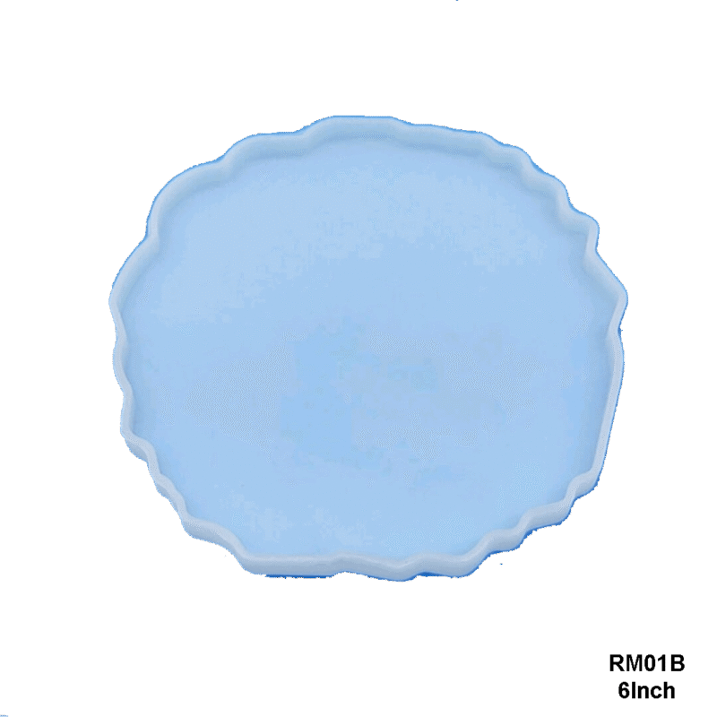 6-inch agate-shaped silicone mould in soft blue – used for resin coasters, geode art, or decorative DIY projects.