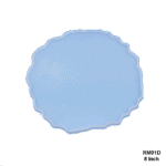 8-inch agate-edge silicone mould in light blue – perfect for resin trays, coasters, or decorative geode-style art pieces.