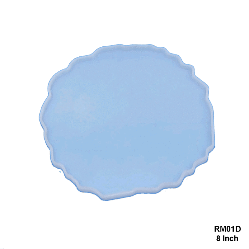8-inch agate-edge silicone mould in light blue – perfect for resin trays, coasters, or decorative geode-style art pieces.
