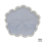 Flower-shaped silicone mould with petal edges and center detailing – ideal for making resin coasters.