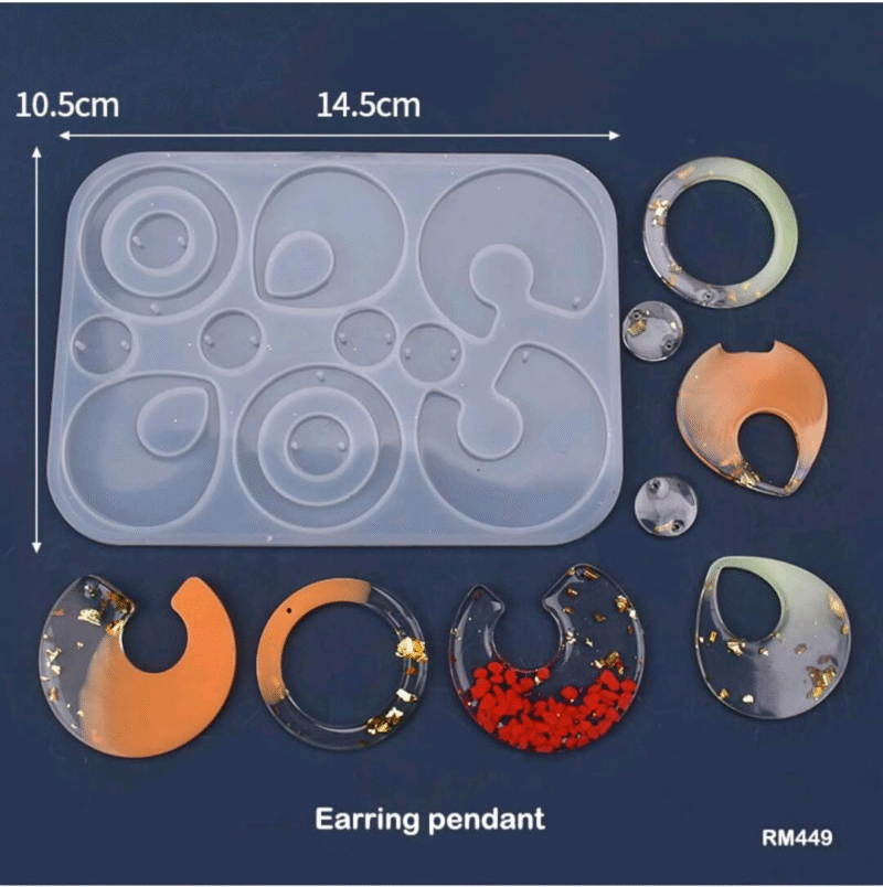 10.5x14.5cm silicone mould for DIY resin earring and pendant making.