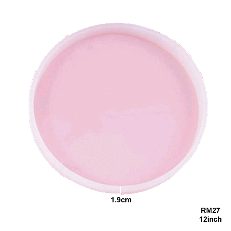 “12-inch round silicone mould for resin tray, clock making, or DIY wall decor.”