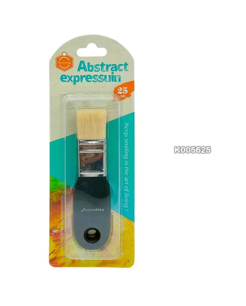 25mm Abstract Expression Brush with ergonomic black handle and wide bristles.