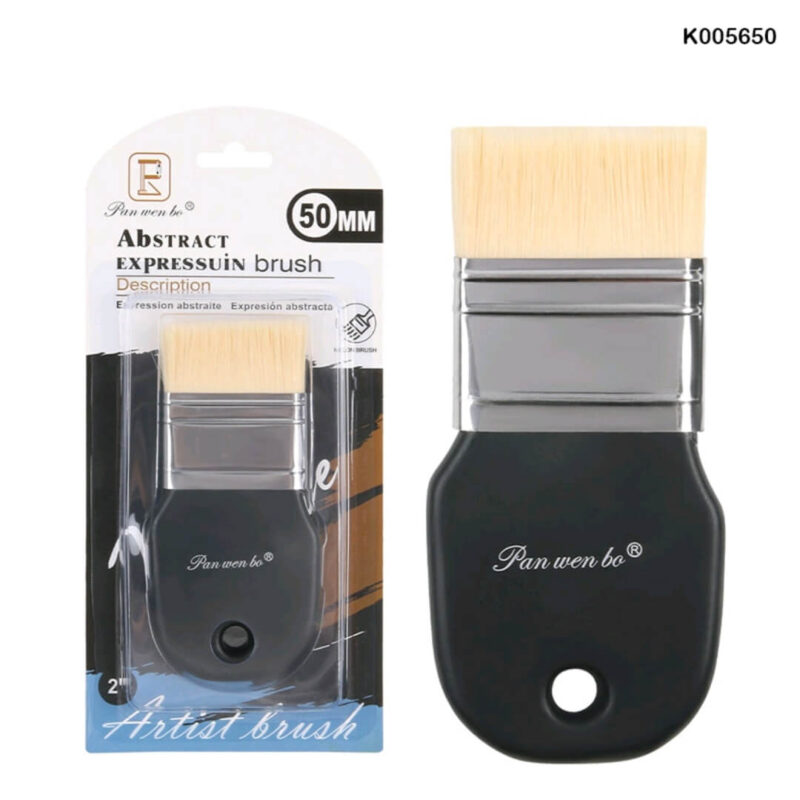 50mm wide Abstract Expression Paint Brush with short black handle and thick bristles.