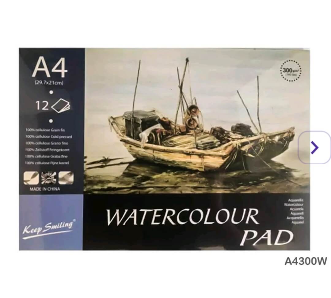 A4 Watercolour Pad with 12 Sheets – Cold Pressed 300 GSM Paper