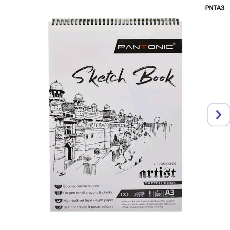 A3 Artist Sketch Book – 100 Pages, 140 GSM Wire-bound