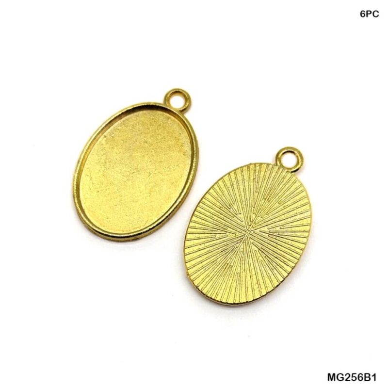 Golden Oval Shape Bezel - 6pc