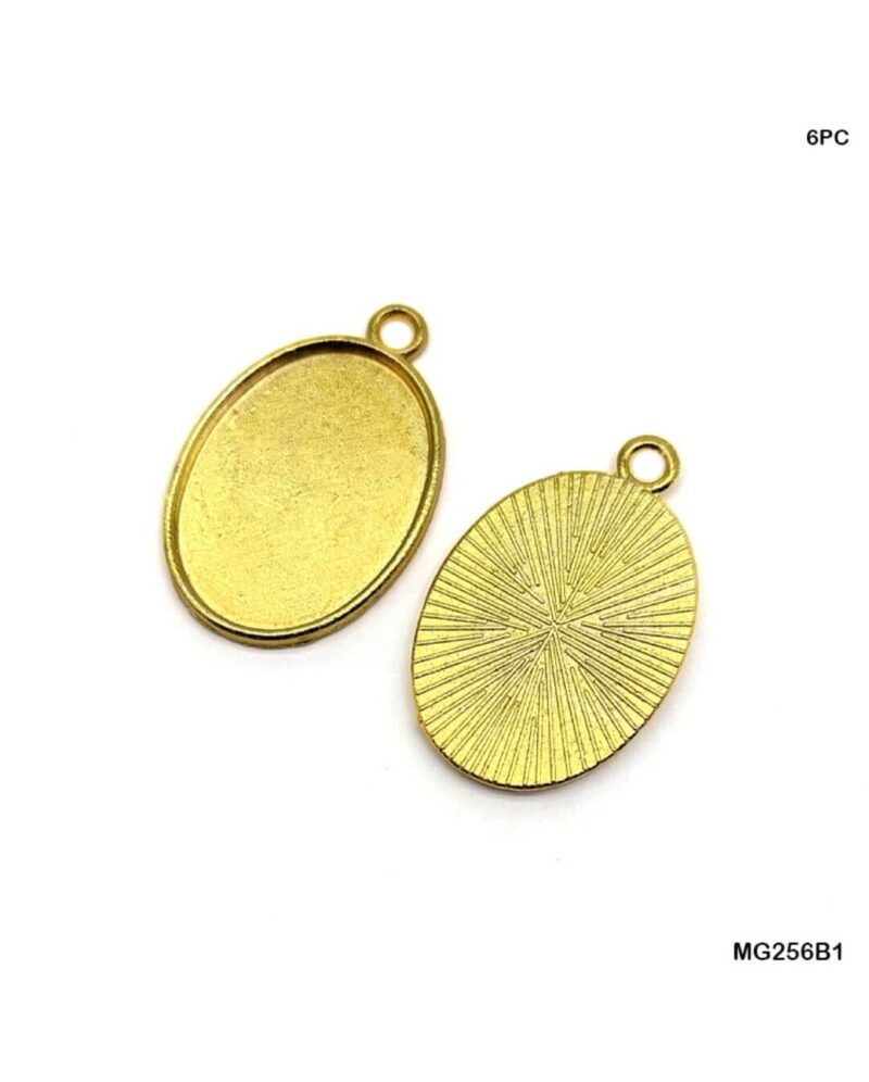 Golden Oval Shape Bezel - 6pc