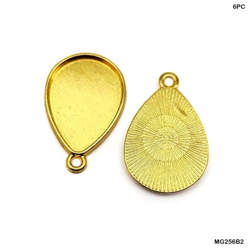 Golden Drop Shape Bezel- 6pc