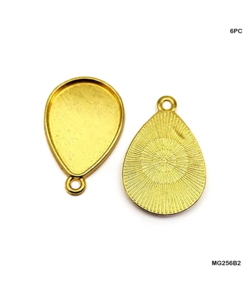 Golden Drop Shape Bezel- 6pc