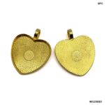 Golden Heart Shape Bezel- 6pc