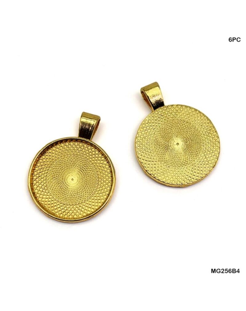 Golden Round Shape Bezel- 6pc