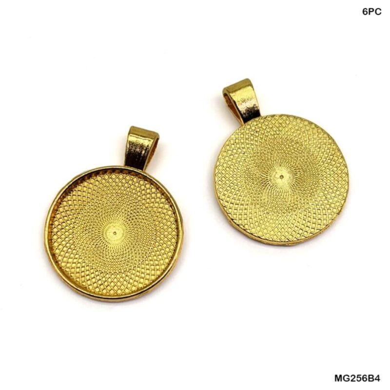 Golden Round Shape Bezel- 6pc