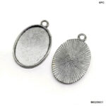 Silver Oval Shape Bezel -6pc