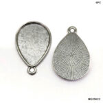 Silver Drop Shape Bezel-6pc