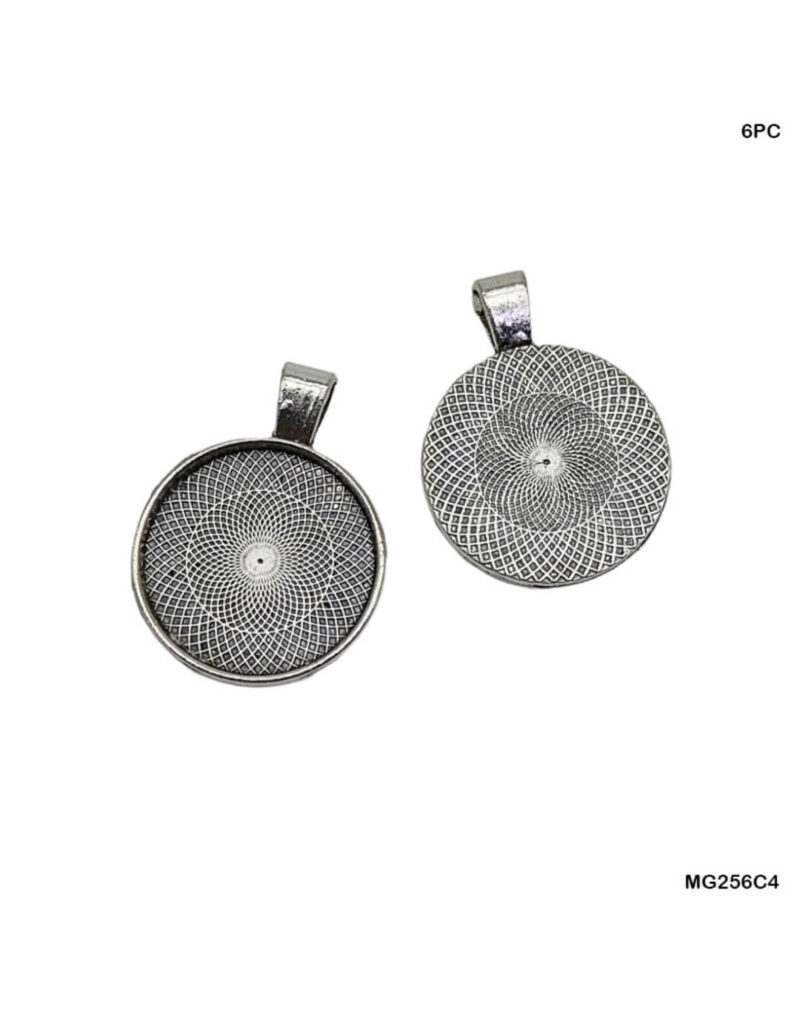 Silver Round Shape Bezel- 6pc