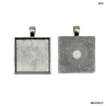 Silver Square Shape Bezel 6-PC