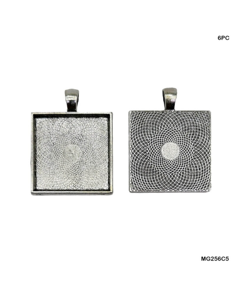 Silver Square Shape Bezel 6-PC