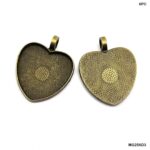Copper Heart Shape Bezel - 6pc
