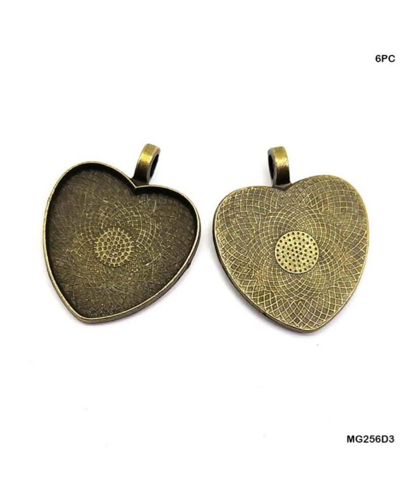 Copper Heart Shape Bezel - 6pc