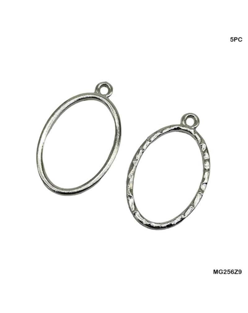Silver Round Open Bezel- 5pc