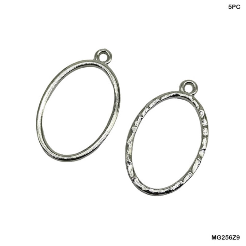 Silver Round Open Bezel- 5pc