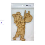 MDF cutout of baby Krishna reaching for a hanging Dahi Handi pot