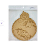 MDF cutout of Radha Krishna face design in circular frame – laser engraved wooden craft piece
