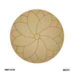 Broad leaf petals design engraved on 20CM round MDF base, 3MM thickness