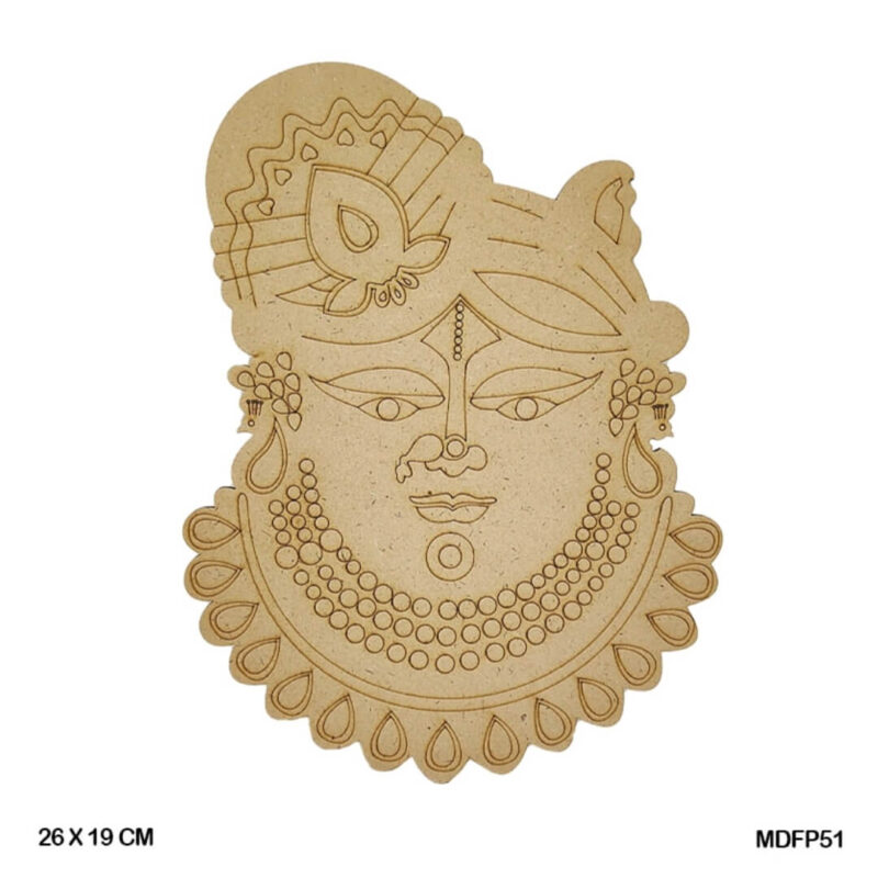 Tribal face Lord engraved on 26x19cm MDF board for ethnic and folk art projects