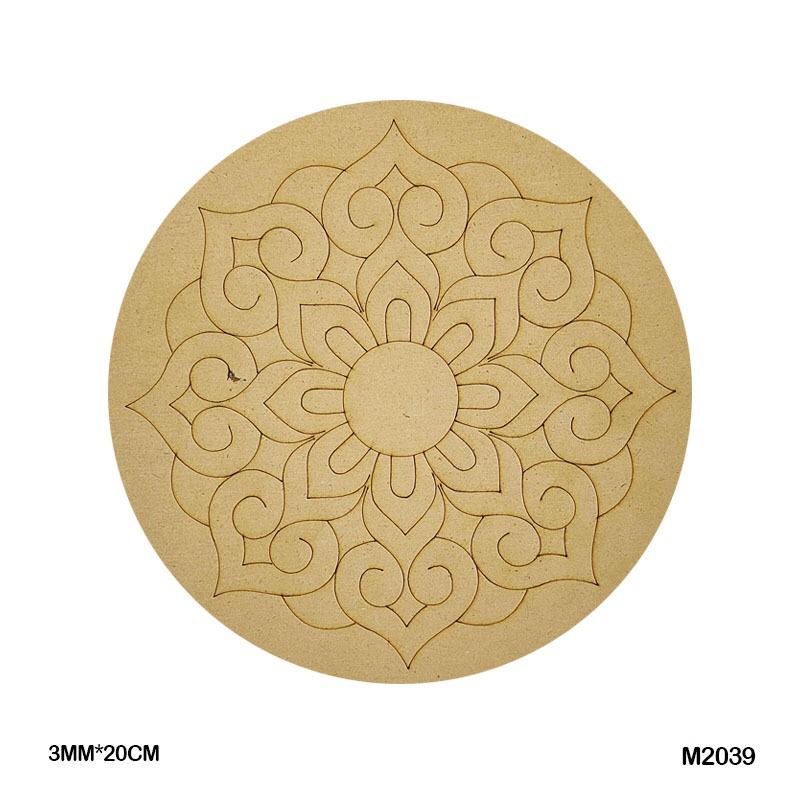 MDF Round Rangoli Mandala Engrave 3mm (8 Inch)