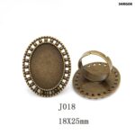 Adjustable oxidized ring with vintage floral design, perfect for handmade jewelry crafts.