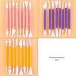 Set of 8 plastic clay modeling tools in assorted colors for sculpting and crafting.