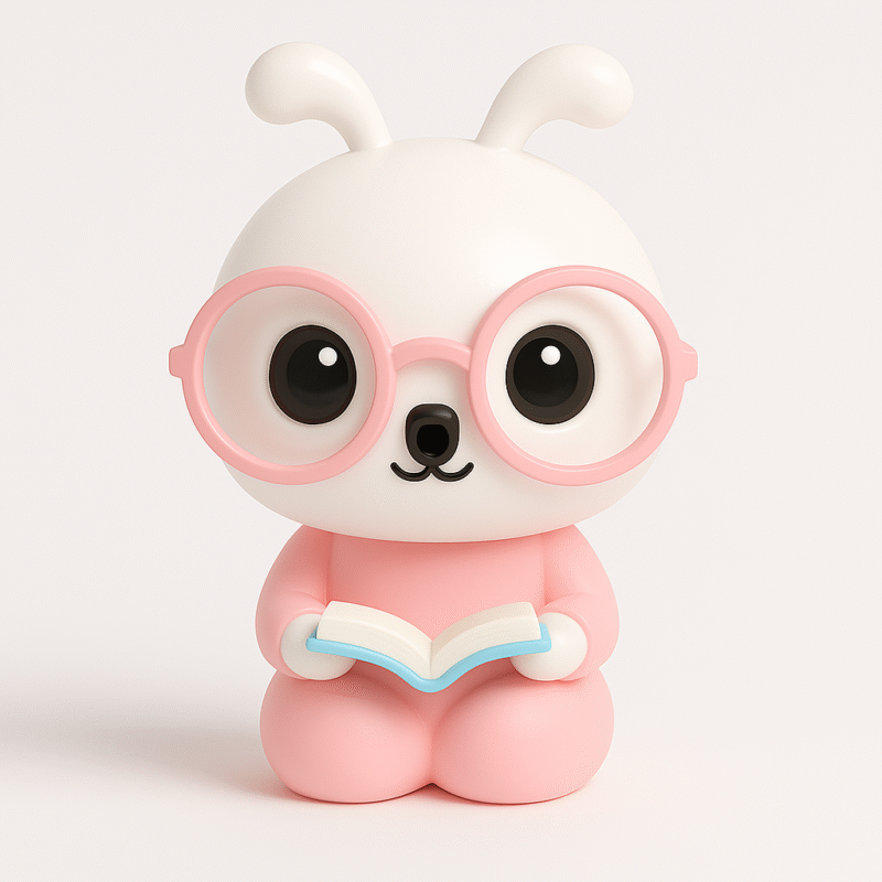 Cute cat-shaped table sharpener with pink glasses and book, ideal for kids’ study desk or gifting.