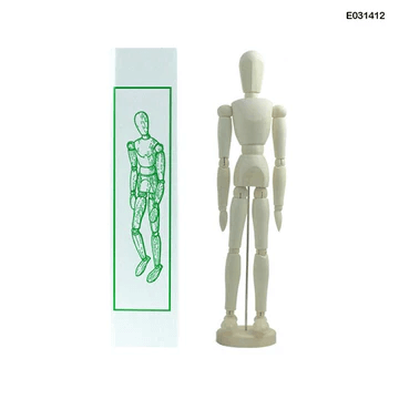 12-inch wooden manikin artist figure with articulated joints for drawing reference.
