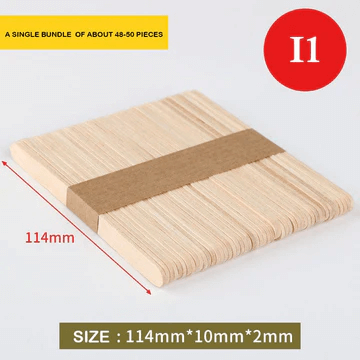 Plain wooden ice cream sticks for crafting, DIY projects, and school activities.
