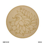 20cm round MDF craft base with peacock and feather engraving for artistic DIY projects