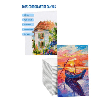 A4 canvas pad with 10 triple-primed sheets, acid-free and non-toxic. Ideal for acrylic, oil, and mixed media painting. Ready to use and easy to carry.