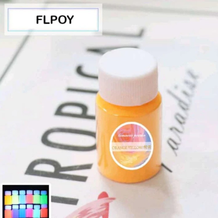 Vibrant Orange glow-in-the-dark mica powder for creating luminous artwork and crafts.