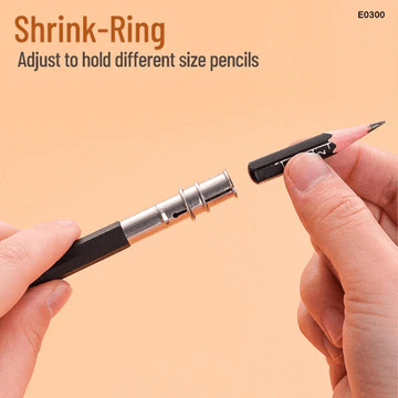 Adjustable pencil extender for different pencil sizes, reducing waste and extending use.