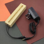 Wooden-base LED light strip with power adapter, ideal for resin art illumination, craft photography, or product displays.