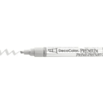 Silver DecoColor Premium paint marker with chisel tip, designed for metallic detailing on surfaces like glass, wood, plastic, and metal.