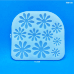 Silicone mold with 10 daisy flower cavities in various sizes, ideal for resin art, jewelry making, and decorative crafts.