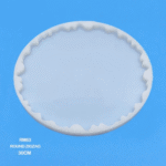 30cm round zigzag silicone mould round agate for resin trays & crafts. Durable, flexible & easy to demould with a stylish textured edge. Perfect for DIY resin art.