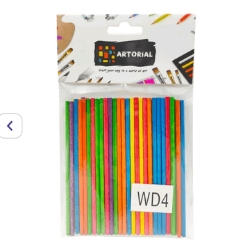 Colorful wooden craft sticks for arts and crafts projects, perfect for creativity.