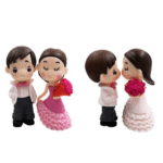 Romantic wedding couple miniature figurines set for resin art, décor, cake toppers, and gifting.