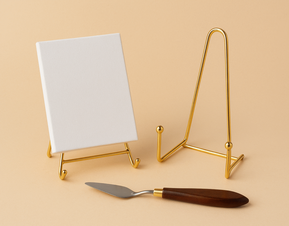 Metal stand for art display