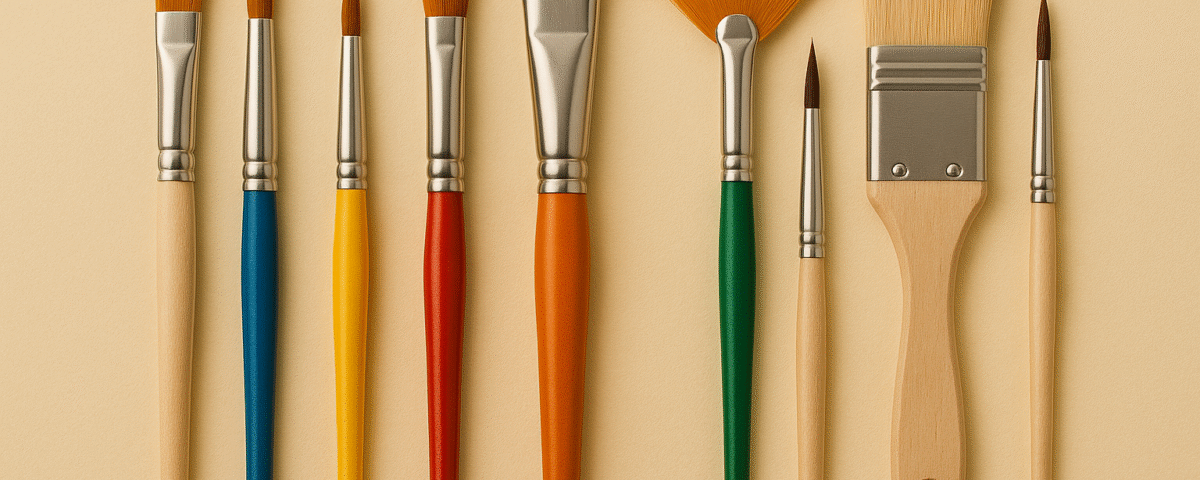 Different types of paint brushes
