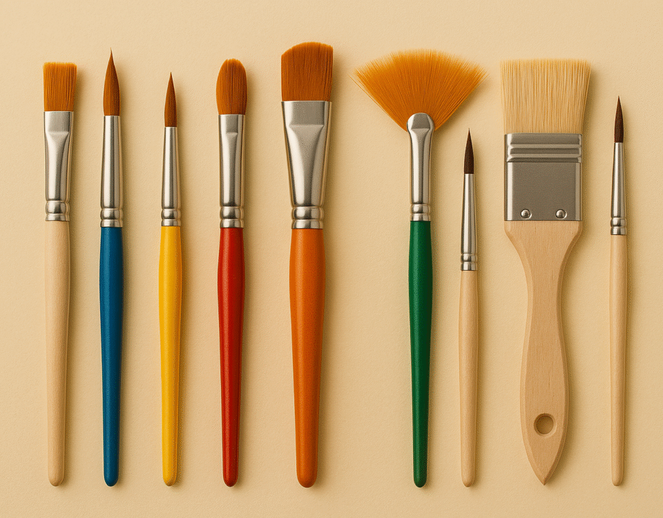 Different types of paint brushes