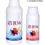 1-litre Art Resin 1 litre 2:1 Set – Part A Resin & Part B Hardener (2:1 ratio) for clear, glossy epoxy art and craft projects.Designed for easy mixing and minimal bubbles, this resin cures to a strong, durable surface that resists yellowing and enhances your artwork beautifully.